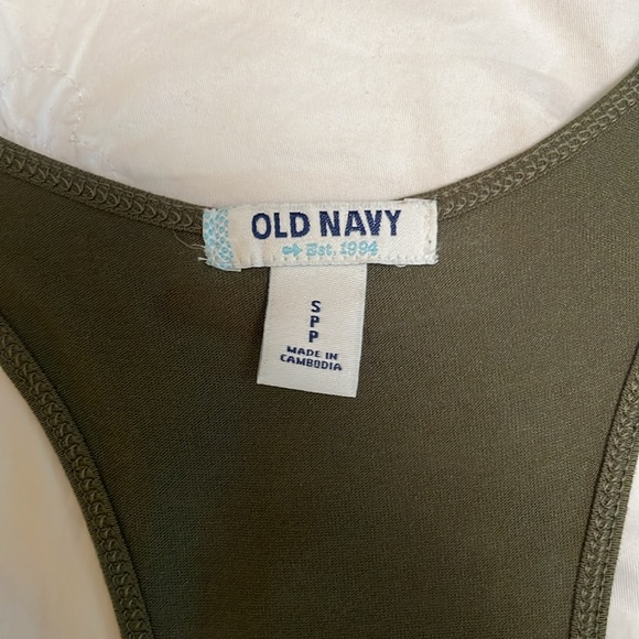 NWOT OLD NAVY olive green racer back tank with copper sequins. - Picture 4 of 5